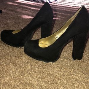 Black suede 3 inch heels